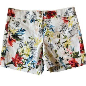White House Black Market Tropical Floral Print Shorts